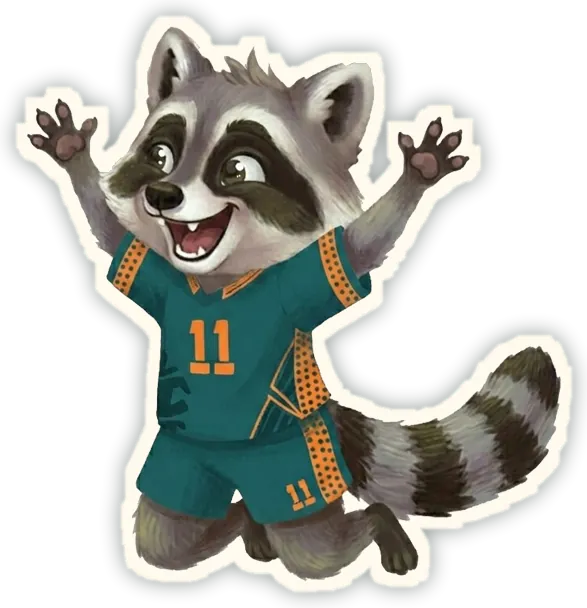 Ziggy the raccoon, midfielder number 11